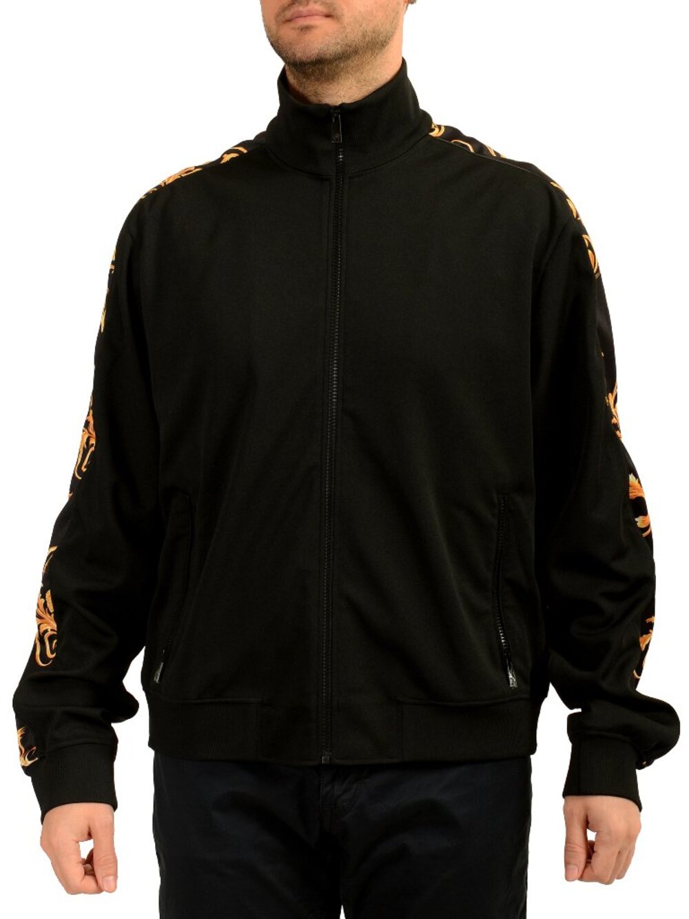 Versace Men's Signature Barocco Print Full Zip Track Jacket US XL IT 54